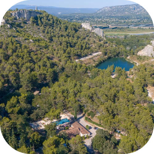 Luchtfoto van camping La Vallée Heureuse